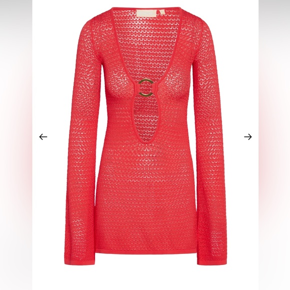 Monday Swimwear Dresses & Skirts - Monday Swimwear Montego Mini Dress in Strawberry Lace Crochet